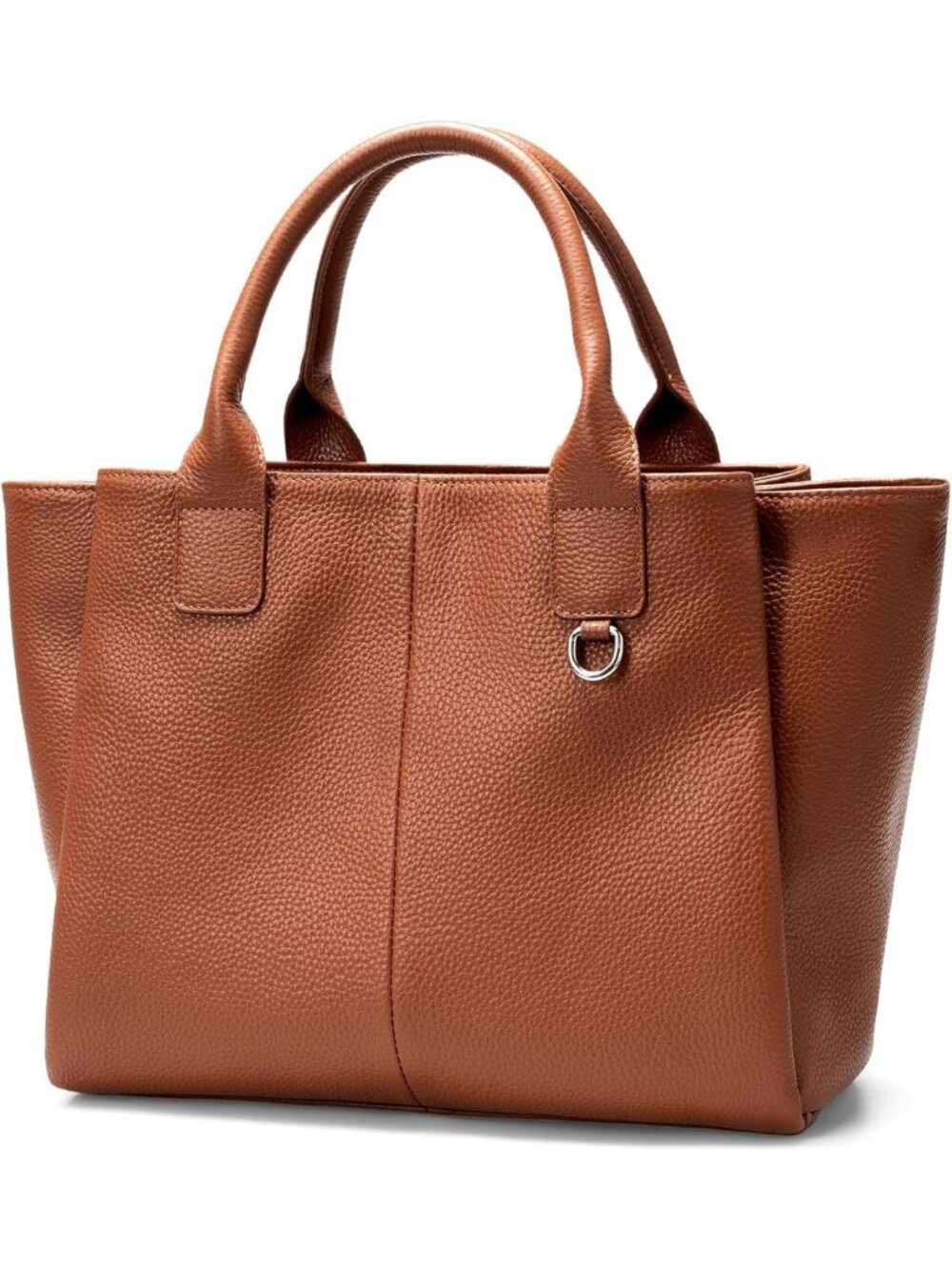 Genuine Leather Satchel Purse for Women | Triple Pocket Crossbody Tote Handbag